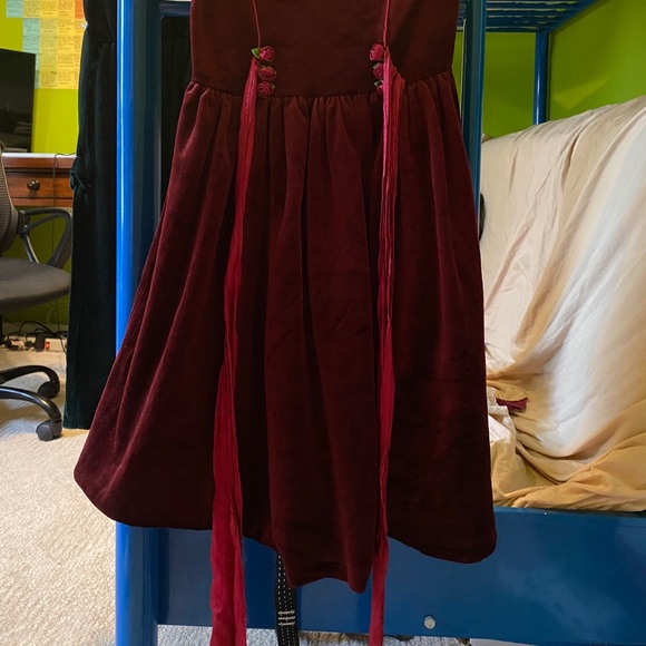 Vintage New York Bonnie Jean Red Velvet Dress - Picture 2 of 2